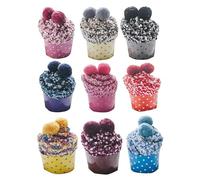 JAMILA Chupa Cupcake Set 9pz Calzini + 9 Lecca lecca Donna Regalo Inverno autuno Calze natale Ragazza Termici Chupa chups Divertenti Accessori natalizi Tg Unica EU 35-42 (9 Pack-Cupcake)