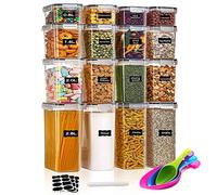 JAMITE Contenitori Alimentari per Cereali e Muesli - Set 16 Pezzi, Cucina Senza BPA con Coperchio per Conservazione Ermetica