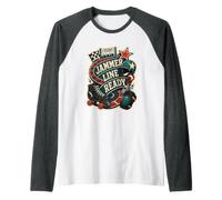 Jammer Line Ready Roller Derby Pattini Maglia con Maniche Raglan