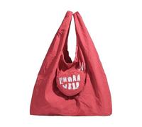 JAMNGHB Borsa della spesa pieghevole multiuso in nylon con motivo a cuore adorabile impermeabile di grande capacità compatta per uso quotidiano 2025 borsa della spesa in nylon compatta, Rosso, One