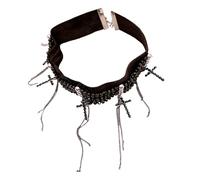 JAMNGHB Collana alla clavicola vellutata alla moda con ciondolo a forma di crocifisso in vetro scintillante e dettaglio catena in lega per l'uso quotidiano Accessori per il collo vintage, One Size