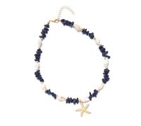 JAMNGHB Collana regolabile in stile costiero con intarsio in pietra schiacciata, catena in lega resistente alle allergie per le vacanze da indossare tutti i giorni Collana a catena con conchiglie