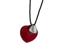JAMNGHB Collana unisex con ciondolo a corda intrecciata con simbolo dell'amore, catena morbida e delicata, gioielli delicati per tutti i giorni, catena minimalista con ciondolo a forma di amore