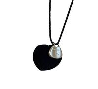 JAMNGHB Collana unisex con ciondolo a corda intrecciata con simbolo dell'amore, catena morbida e delicata, gioielli delicati per tutti i giorni, catena minimalista con ciondolo a forma di amore