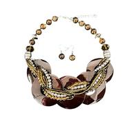 JAMNGHB Contemporaneo Shell Jewelry Ensembles collana con orecchini abbinati, versatile da indossare dalla spiaggia a cena 125 g catena premium versatile collana conchiglia, One Size, come descritto
