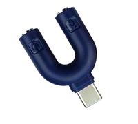 JAMNGHB Doppio adattatore per cuffie connettori a forma di U per smartphone e tablet consente una riproduzione condivisa Chiara Chat vocale Doppio adattatore