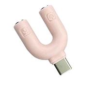 JAMNGHB Doppio adattatore per cuffie connettori a forma di U per smartphone e tablet consente una riproduzione condivisa Chiara Chat vocale Doppio adattatore