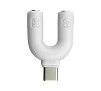 JAMNGHB Doppio adattatore per cuffie connettori a forma di U per smartphone e tablet consente una riproduzione condivisa Chiara Chat vocale Doppio adattatore