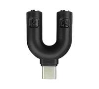 JAMNGHB Doppio adattatore per cuffie connettori a forma di U per smartphone e tablet consente una riproduzione condivisa Chiara Chat vocale Doppio adattatore