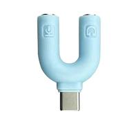 JAMNGHB Doppio adattatore per cuffie connettori a forma di U per smartphone e tablet consente una riproduzione condivisa Chiara Chat vocale Doppio adattatore