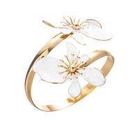 JAMNGHB Elegante braccialetto regolabile con fiore in lega di texture gioielli da polso per le donne dichiarazione, Misura unica, come descritto