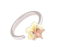 JAMNGHB Eleganti anelli regolabili quadrati/stella/cuore/ovale con zirconi cubici impreziositi gioielli in rame alla moda accessori impilabili scintillanti zirconi moda quotidiana, Misura unica, come