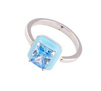 JAMNGHB Eleganti anelli regolabili quadrati/stella/cuore/ovale con zirconi cubici impreziositi gioielli in rame alla moda accessori impilabili scintillanti zirconi moda quotidiana, Misura unica, come