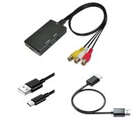 JAMNGHB Le spine giocano gli adattatori HDTV di RCA con il cavo di alimentazione di USB converte i segnali analogici all'uscita digitale 720P/1080P per