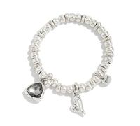 JAMNGHB Mood Trackers regalo regolabile catena d'argento retrò disegni nero cuore ciondolo per le donne gioielli moda lega acrilico gioielli