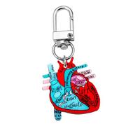 JAMNGHB Portachiavi con design unico a forma di cuore, realistico, per la salute pubblica e la consapevolezza dell'anatomia, Cuore 3, As detailed discription