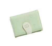 JAMNGHB Portafoglio compatto per le donne in pelle PU porta carte di credito grande capacità frizioni borsa a tre pieghe borse signore soldi borsa donna sacchetto di soldi, Verde, Bellezza di massa