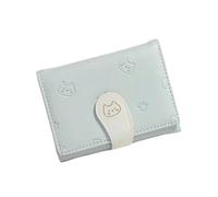 JAMNGHB Portafoglio compatto per le donne in pelle PU porta carte di credito grande capacità frizioni borsa a tre pieghe borse signore soldi borsa donna sacchetto di soldi, Blu, Bellezza di massa