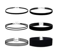 JAMNGHB Set di 2 collane in tessuto nero regolabili leggere per occasioni casual o formali, set di collane in tessuto regolabile, Misura unica, come descritto, come descritto