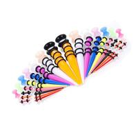 JAMNGHB Set di 50 coni di espansione per l'orecchio in acrilico colorato di dimensioni assortite per principianti set di stretching per principianti, Misura unica, come descritto, come descritto