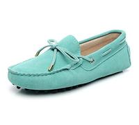 Jamron Donna Classico Scamosciato/Tessuto Papillon Penny Loafers Comodo Fatto a Mano Mocassini Pantofola