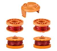 JAMSSOW 4 Bobine Tagliaerba Compatibili con Worx WA0010 WA0004,Filo Tagliabordi Bobine Adatto per Worx WG151 WG154 WG155 WG160 WG163 WG175 WG180,Lunghezza 3,04m,Ø1,65mm(4 Bobine + 1 Tappo)