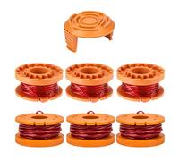 JAMSSOW 6 Bobine Tagliaerba Compatibili con Worx WA0010 WA0004,Filo Tagliabordi Bobine Adatto per Worx WG151 WG154 WG155 WG160 WG163 WG175 WG180,Lunghezza 3,04m,Ø1,65mm(6 Bobine + 1 Tappo)