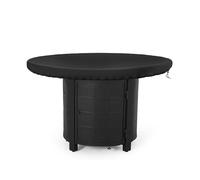 JAMSSOW Copertura per piastra di fuoco, 420D, impermeabile, anti UV, copertura rotonda, resistente all'acqua, per piastra di fuoco e barbecue (nero, ø 100 cm)