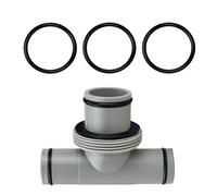 JAMSSOW Prolunga a T per connettore tubo da 38 mm a 32 mm, adattatore per piscina per Intex Bestway Coleman, prolunga connettore tubo flessibile (pezzo a T da 1,25" a 1,5")