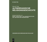 Jan de Vries Einleitung - Die Vorgeschichtliche Zeit. Religio (Copertina rigida)
