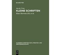 Jan de Vries Kleine Schriften (Copertina rigida)