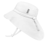 JAN & JUL Cappelli a tesa larga da sole per ragazzi con patta per collo, bianco, 2-5 Years