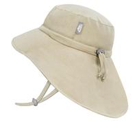 Jan & Jul Cappello da Sole per Bambino a Tesa Larga - Modello Grow-with-Me Regolabile, Asciugatura Rapida, Protezione UV 50+ per Piscina e Mare (Taglia XL: 5-12 Anni, Grano)