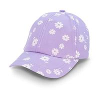 Jan & Jul Cappello da Sole per Ragazze Regolabile con Protezione 50+ UPF, Cappellino da Baseball per Bambine (Purple Daisy, Taglia: 2-12 Anni)