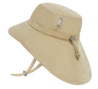 Jan & Jul Grow-with-Me - Cappello da sole in cotone con tesa grande, per neonati e bambini, verde oliva kaki, 2-5 Jahre