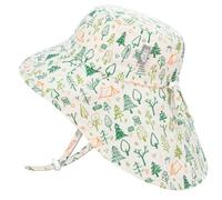 Jan & Jul Grow-with-Me - Cappello da sole per bambini, UPF 50+, in cotone, con tesa larga, Campeggio Boschetto, 0-6 mesi