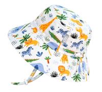 Jan & Jul Grow-with-Me - Cappello da sole per bambini, UPF 50+, in cotone, con tesa larga, Safari, 0-6 mesi