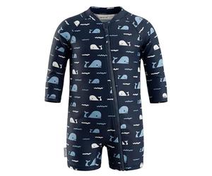 Jan & Jul Rashguard monoblocco per bambini con protezione UV per ragazzi e ragazze, Storie di balena navale, 6-12 Mesi