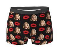 Jan Mutande Custom for Men Personized Funny Photo Customized Underwear Briefs for Husband Intimo Uomo Bicicletta, Blu marino, L