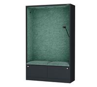 Jan Nowak Armadio Acustico con Due sedute Mobile fonoassorbente per Ufficio Scuola Open Space 185 x 115 x 40 cm Cabina silenziosa Pannelli Pet USB C Due cassetti Zona concentrazione
