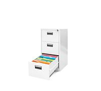 Jan Nowak Armadio da Ufficio Armadietto per Archivio Schedario Portadocumenti con 3 cassetti in lamiera d'acciaio verniciata a polvere 102 cm x 46 cm x 62 cm (Bianco)