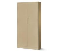 Jan Nowak Armadio da Ufficio C001 Archivio per Officina in Metallo Verniciato a polvere Chiudibile 185 cm x 90 cm x 40 cm (Beige)
