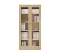 Jan Nowak Armadio Ufficio, Vetrina Soggiorno Moderna 185 x 90 x 40cm | Bloccabile, Regolazione dell'Altezza del Ripiano | Armadio con Serratura Chiave | Beige