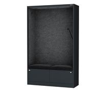 Jan Nowak Cabina Acustica Ufficio fonoassorbente per Due Persone con sedute Cabina riunione compatta Open Space 185x115x40 cm Pannelli acustici Pet NRC 0,8