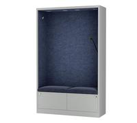 Jan Nowak Cabina Acustica Ufficio fonoassorbente per Due Persone con sedute Cabina riunione compatta Open Space 185x115x40 cm Pannelli acustici Pet NRC 0,8