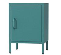 Jan Nowak Comodino Camera da Letto in Metallo - MIA | Comodino Piccolo Scintillante con 1 Ripiano Regolabile | Armadietto Moderno, Stile Industriale | 42,4 x 59,5 x 40 cm | Azzurro