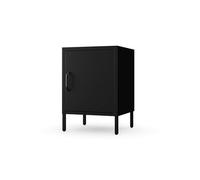 Jan Nowak Comodino Camera da Letto in Metallo - MIA | Comodino Piccolo Scintillante con 1 Ripiano Regolabile | Armadietto Moderno, Stile Industriale | 42,4 x 59,5 x 40 cm | Nero