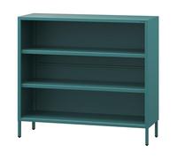 Jan Nowak Luca - Libreria bassa in metallo, 2 ripiani regolabili, stile industriale, per soggiorno, camera da letto, piccolo scaffale, libreria scintillante, 100 x 90 x 35 cm, colore: Blu marino