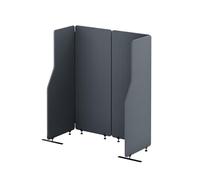 Jan Nowak Pannello Acustico Autoportante per Ufficio in Pet NRC 0.85, Parete Divisoria Fonoassorbente Modulare con Piedini in Metallo - 120 cm Carbon Fog