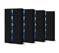 Jan Nowak Set di 4 Armadio da Ufficio C001 Archivio per Officina in Metallo Verniciato a polvere Chiudibile 185 cm x 90 cm x 40 cm (Nero)